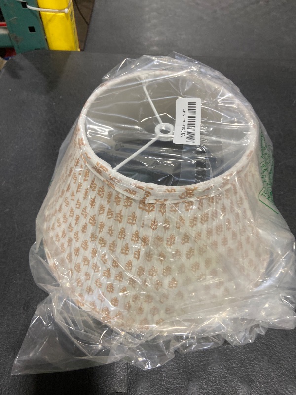 Photo 1 of Lamp Shades For Table Lamps,Medium Lamp Shade 7" Top x 13" Bottom x 7.8" Slant Height,Barrel Replacement Lampshade(Spider Fitter), Modern Fabric Pleated Lampshades For Table Lamp 1 Pack(Brown Floral)