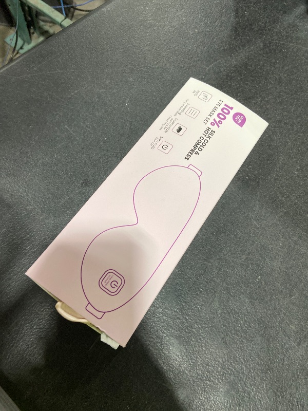 Photo 1 of 100% Silk Wireless Heated Eye Mask with Cooling - 3 Heat Settings, for Dry Eyes, Puffiness & Dark Circles - Adjustable, Washable, Travel-Friendly (Pink)