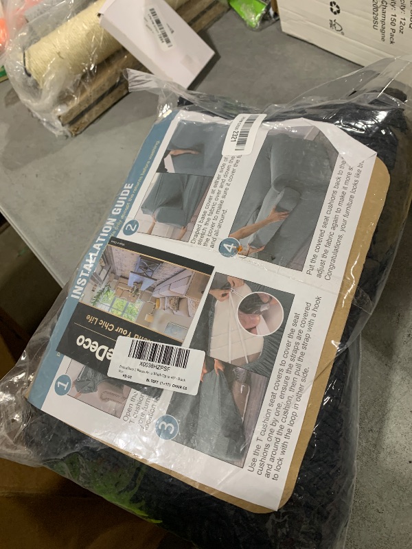 Photo 1 of PrinceDeco 2 Pieces Armchair Slipcover Stretch Couch Covers for T Cushion Chair Slipcovers Soft Arm Chiar Cover Furniture Covers with 1 Individual T Shape Seat Covers Width Up to 40"- Black