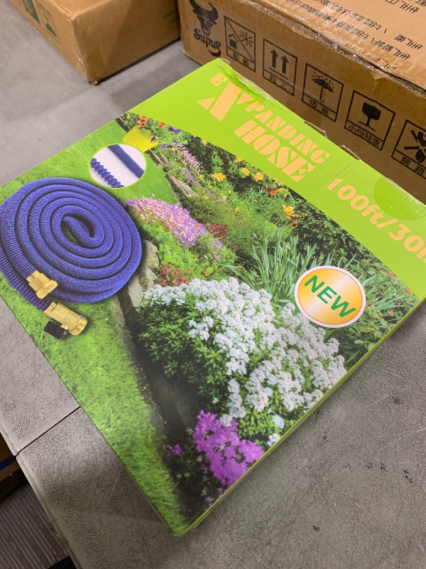 Photo 1 of 100 ft Garden Expandable Hoses - New Upgrated 2026 Flexible Water Hose - Kink-less Car Wash Pipes with Solid Brass Connector, Leakproof Lightweight Expanding Hoses for Yard,Outdoor