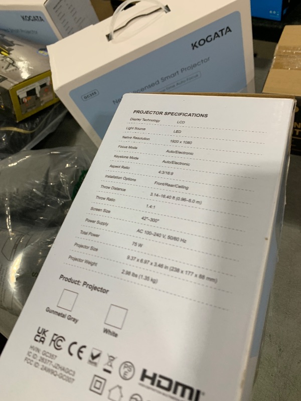 Photo 1 of 4K Projector with Built-in Apps, 1500ANSI Auto Focus&6D Keystone Dolby Audio Kogata Smart Projector with WiFi 6 Bluetooth Outdoor Movie Proyector for Home Theater HDR10+ UPGRADE