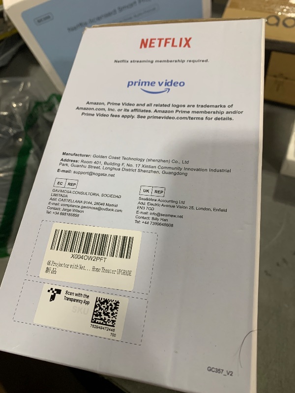 Photo 1 of 4K Projector with Built-in Apps, 1500ANSI Auto Focus&6D Keystone Dolby Audio Kogata Smart Projector with WiFi 6 Bluetooth Outdoor Movie Proyector for Home Theater HDR10+ UPGRADE