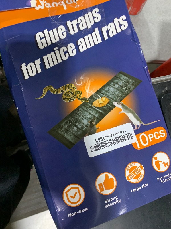 Photo 1 of 10 Pack Sticky Mouse Trap, Super Large 47.2 * 11'' Glue Traps for Mice, Peanut Taste Pheromone Rats Traps Indoor for Home, Rodent Snakes Spiders Roaches