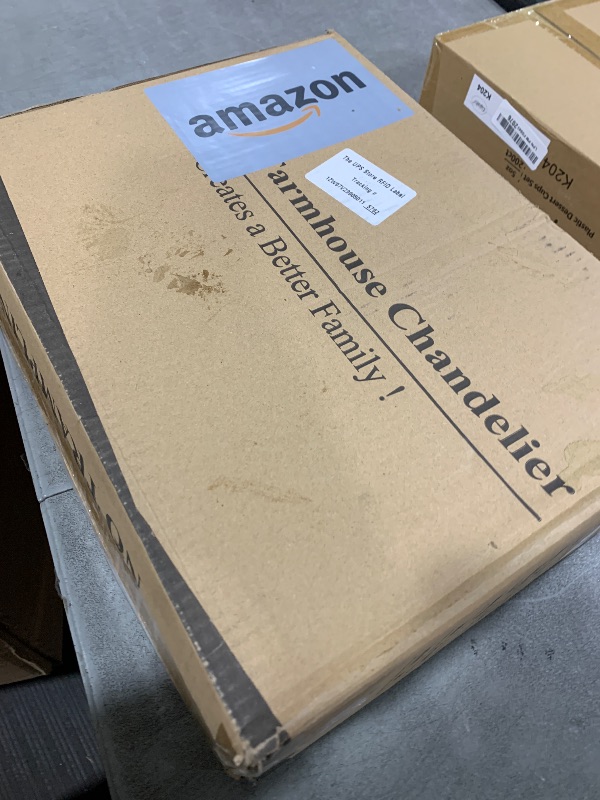 Photo 1 of CNRATYE 6-Light Farmhouse Dining Room Light Fixtures Over Table, Vintage Industrial Large Drum Chandelier, Rustic Round Coastal Chandelier for Entryway Kitchen Island, Antique Woodgrain Finishe