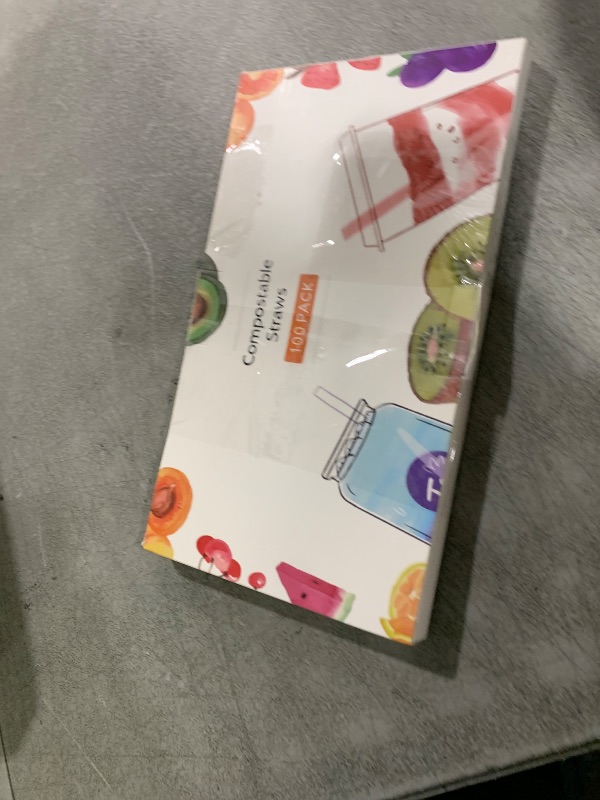 Photo 1 of [100 Pcs] 5 Inch Sugarcane Cocktail Short Straws - Disposable Compostable Biodegradable Drinking Straws for Whiskey Bar Club Cocktail Cold Drinks