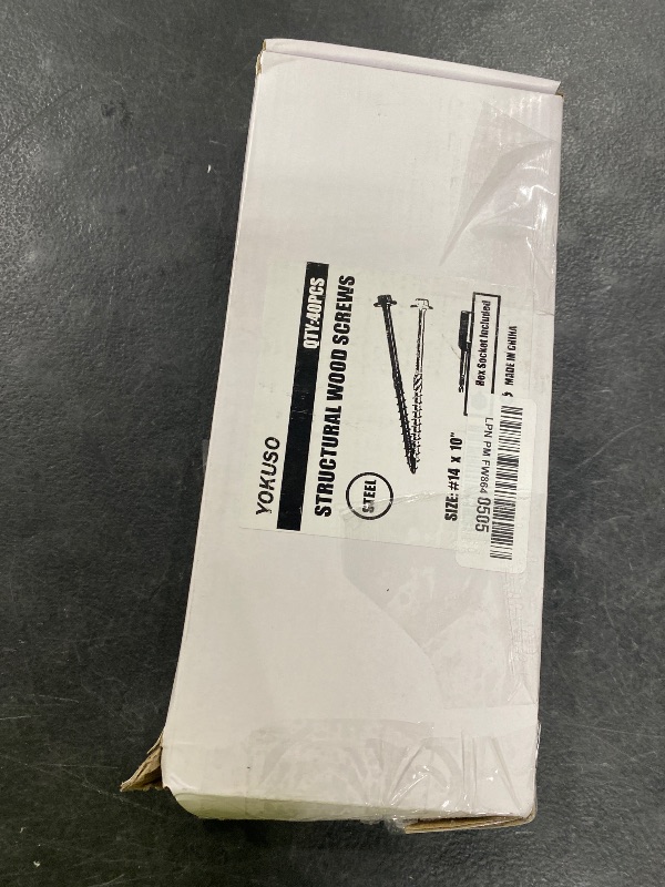 Photo 1 of 40PCS Timber Screws #14 X 10 Inch Heavy-Duty Green Coated, Exterior Lag Structural Wood Screws for Landscaping, Construction, Beams & Pole Barns, 1500-Hour Salt Spray Tested, Includes Hex Socket