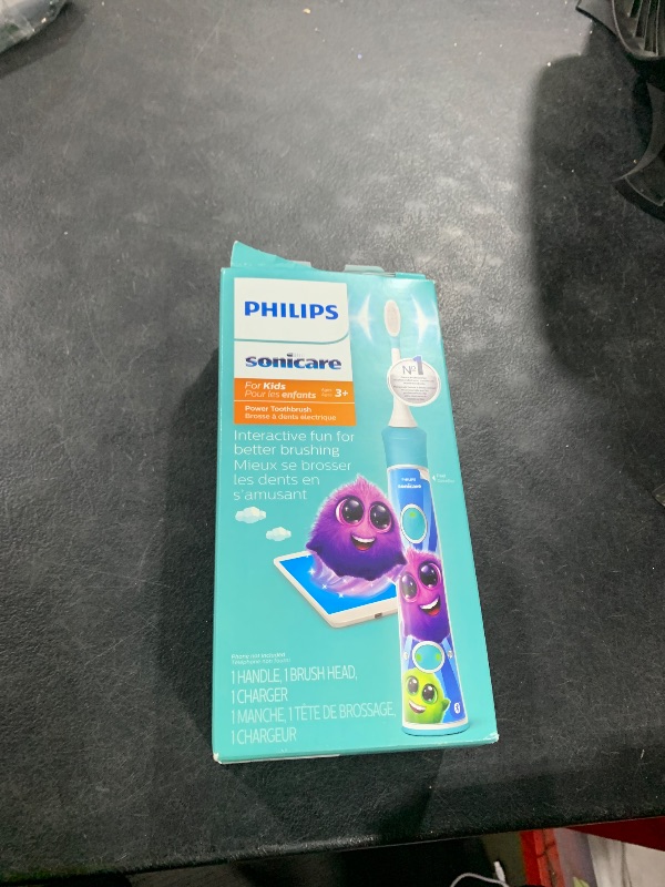 Photo 1 of Philips Sonicare for Kids 3+ Bluetooth Connected Rechargeable Electric Power Toothbrush, Interactive for Better Brushing, Turquoise, HX6321/02