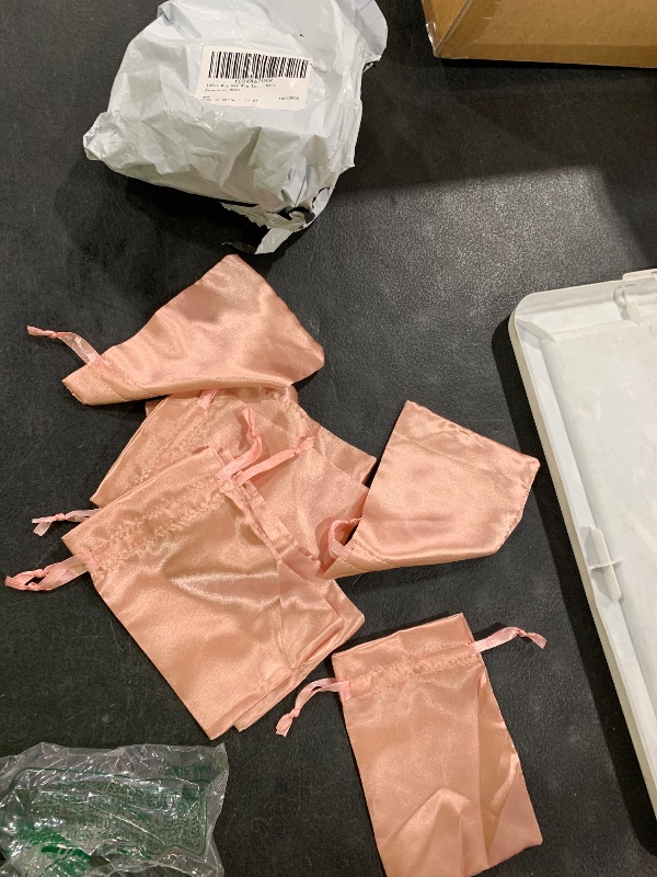 Photo 1 of 10 Pcs Satin Wig Bags with Drawstring Pink Wig Storage Bags for Wigs and Hair Extension Tools (6" x4 Inch)(view picture for color