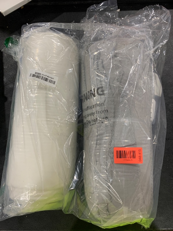 Photo 1 of 2pk White and Gray Fleece Blankets