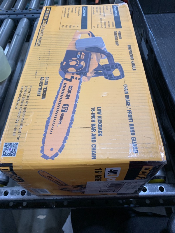Photo 1 of DDKUN 16-Inch Brushless Chainsaw, 40V (2 x 20V MAX) Cordless Brushless Chainsaw For DeWALT 20V Battery,Ideal for Wood/Tree Cutting, Pruning,(Tool Only)