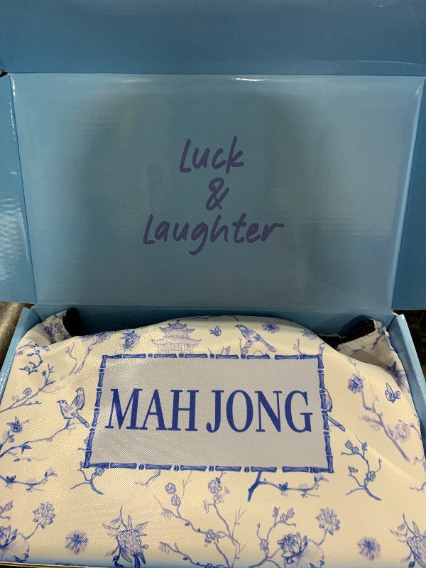 Photo 1 of TIASUSAN Light Blue American Mahjong Tile Set(1.2"), 160 Engraved Tiles with Mahjong Tiles Bag and Mah-jongg Accessories