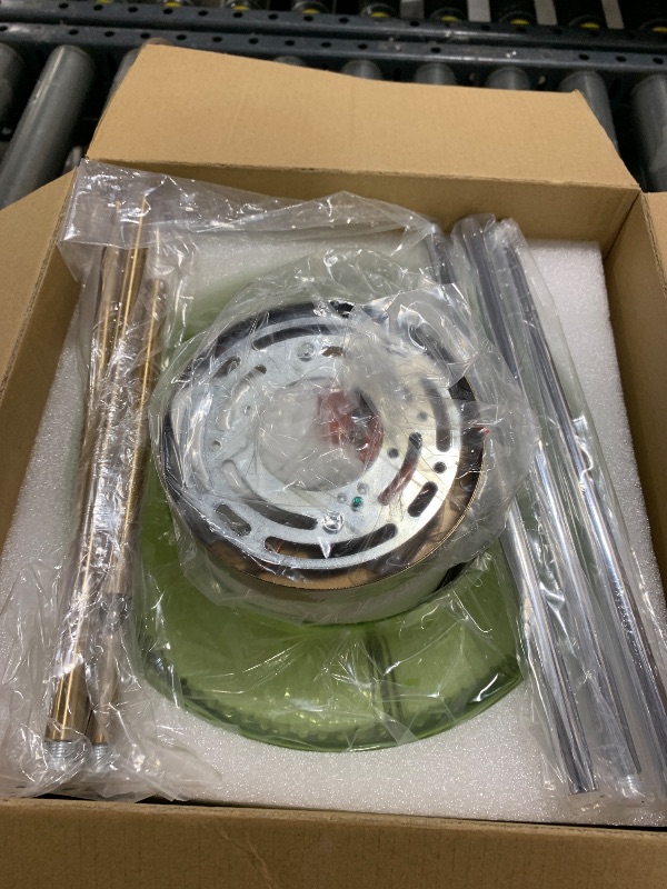 Photo 1 of Retro Gold Pendant Light Fixtures Kitchen Island Lighting, Brass Pendant Light with Large Thickened Green Glass Globe Shade, Adjustable Hanging Light for Dining Room Bathroom Entryway, Rotation Angle