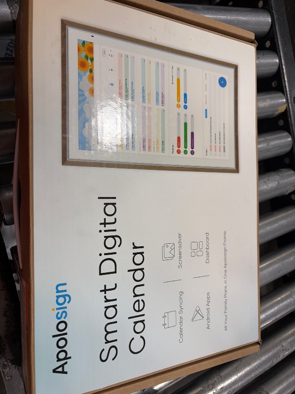 Photo 1 of Apolosign 15.6-inch Digital Calendar : Dual Mode Smart Wall Planner, No Subscription, Install Apps, Sync Calendars, Electronic Touchscreen Interactive Display for Family Schedules, Chore Chart - with Stand (Teak)