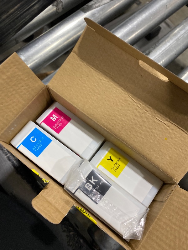 Photo 1 of SJIC35P Ink Cartridges with New Chip Remanufactured for SJIC35P SJIC35P-BK SJIC35P-C SJIC35P-M SJIC35P-Y for ColorWorks CW-C6000P CW-C6500A CW-C6500P CW-C6000A CW-C6500PU Color Inkjet Printer, 4-Pack