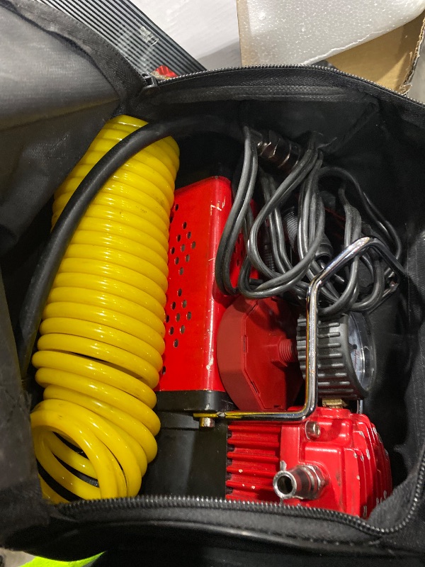 Photo 1 of GSPSCN Portable 12V Air Compressor Pump, 150PSI Red Tire Inflator, Heavy Duty Auto Air Pump,for Car, Truck, RV, ATV, Bike,Balls,Lawn Mower and Other Inflatables
