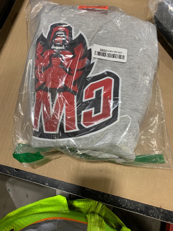 Photo 1 of LOGOVISION Central Washington University Distressed Primary Adult Pull-Over Hoodie, Athletic Heather, 4X-Large