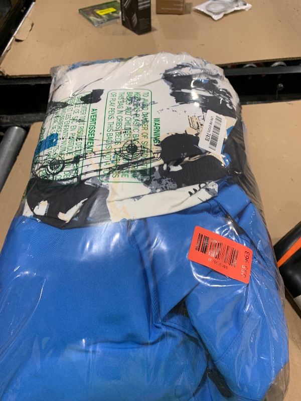 Photo 1 of Mens Ski Jacket and Pants Set Ski Suit Winter Waterproof Windproof Hooded Snow Coat 2 Pieces Snowboarding Snowsuits blue+blue Large