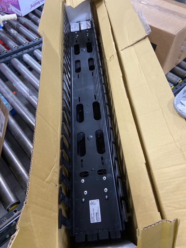 Photo 1 of Leviton Vertical Front and Rear Cable Management, Black Snap-On Cover, 4940L-VFR