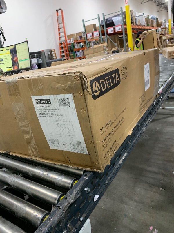 Photo 1 of DELTA FAUCET Rivet 36-inch Workstation Farmhouse Apron Front Kitchen Sink Undermount 16 Gauge Stainless Steel Single Bowl with WorkFlow Ledge and Kit of 5 Accessories, 95C9031-36S-SS