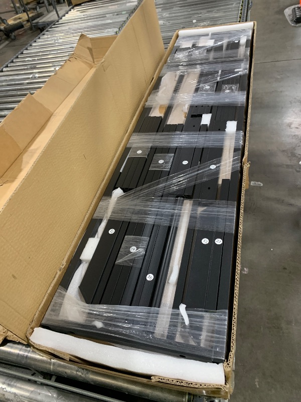 Photo 1 of (INCOPMPLETE SET) Bellemave Queen Loft Bed Frame with Storage Stairs, Beside Shelf & Wardrobe, Metal Queen Size Loft Bed with USB Ports&LED Light, Large Under-Bed Space Loft Beds for Adults,Teens, Kids, Black Natural