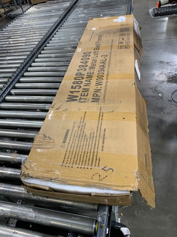 Photo 1 of (INCOPMPLETE SET) Bellemave Queen Loft Bed Frame with Storage Stairs, Beside Shelf & Wardrobe, Metal Queen Size Loft Bed with USB Ports&LED Light, Large Under-Bed Space Loft Beds for Adults,Teens, Kids, Black Natural