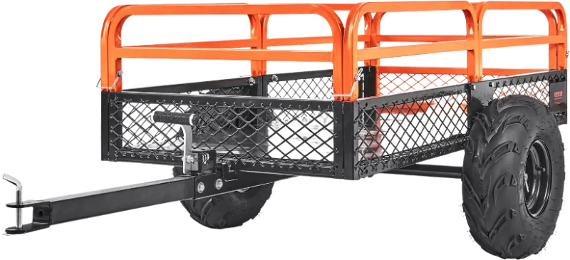 Photo 1 of VEVOR ATV Trailer Heavy Duty Steel Dump Cart Tow Behind, 750 lbs 15 Cubic Feet, Garden Utility Trailer Yard Trailers with Removable Sides for Riding Lawn Mower Tractor