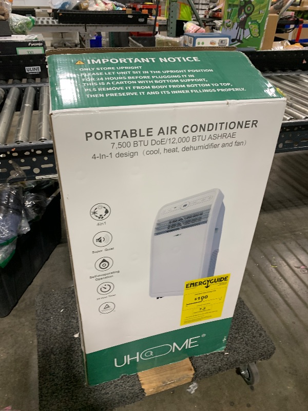 View 4 of Uhome Portable Air Conditioner with Heat 12000 BTU,Portable AC Unit with Dehumidifier & Fan, Cools & Heats up to 450 Sq.ft,Remote Control and Window Kit Included,White