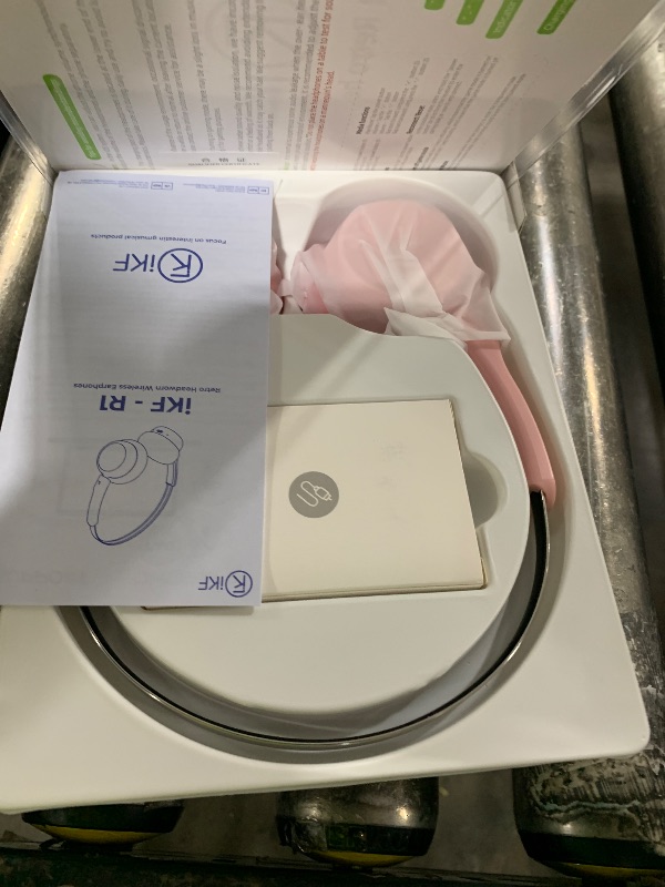 Photo 1 of iKF-R1 Retro Headphones Bluetooth 5.4 Hi-Fi Sound Custom EQ via App 60H Playtime Comfortable Fit Multipoint Connection Lightweight Vintage Headphones (Pink)