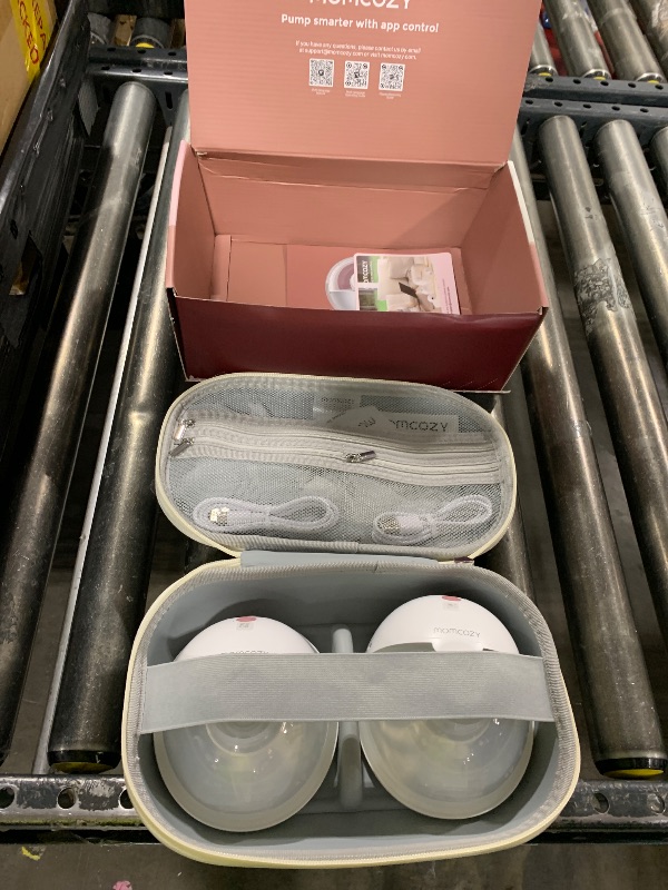 Photo 1 of Momcozy M5 Smart APP Controlled Wearable Breast Pump, Hands-Free Wireless Electric Pump, 3 Modes 9 Suction Levels, BPA-Free, Portable Lightweight, 24mm Flange, 2-Pack Cozy Red