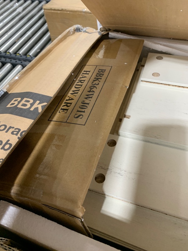 Photo 1 of (INCOMPLETE) VASAGLE LIRY Collection - Pantry Cabinet, 70.3-Inch Tall Farmhouse Kitchen Storage Cabinet with Barn Doors, Drawer, Tray, Adjustable Shelves, for Kitchen, Dining Room, Rustic White