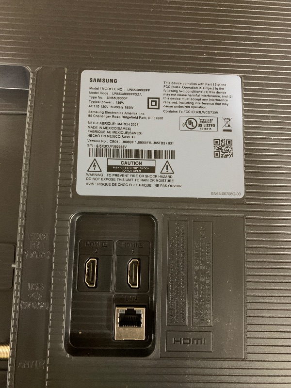 Photo 1 of Samsung 65-Inch Class Crystal UHD U8000F 4K Smart TV (2025 Model) Endless Free Content, Crystal Processor 4K, MetalStream Design, Knox Security, Alexa Built-in