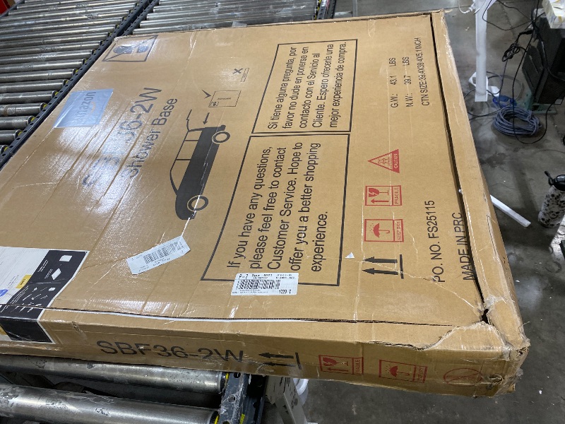 Photo 1 of Shower pan,Goodyo 36" x 36" Shower Base with Double Threshold and Center Drain, White, Drain not Included