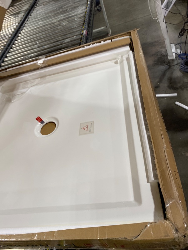 Photo 1 of Shower pan,Goodyo 36" x 36" Shower Base with Double Threshold and Center Drain, White, Drain not Included
