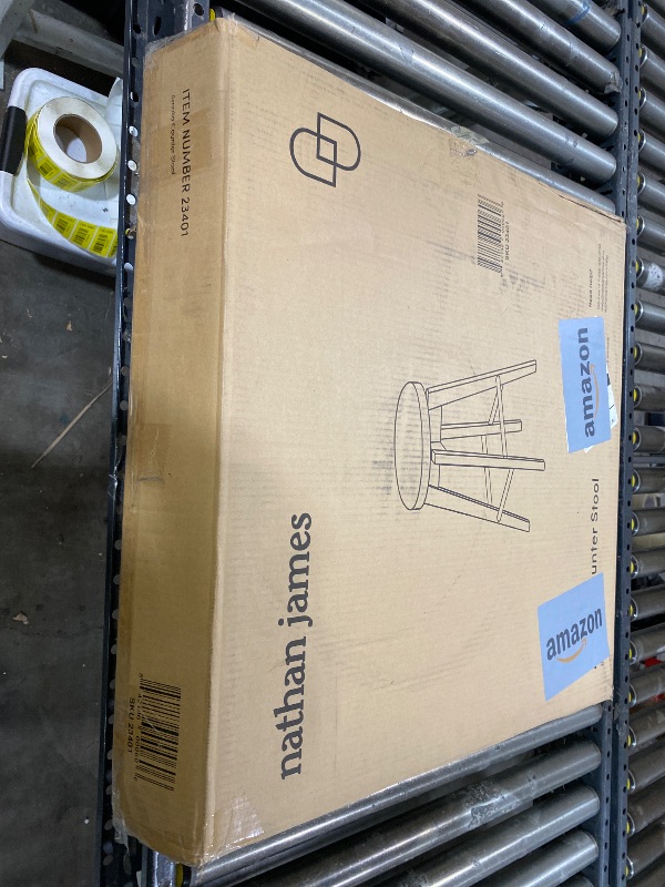 Photo 1 of Nathan James Amalia Backless Kitchen Counter Height Bar Stool, Solid Wood with 360 Swivel Seat Antique Coffee/Natural Wheat