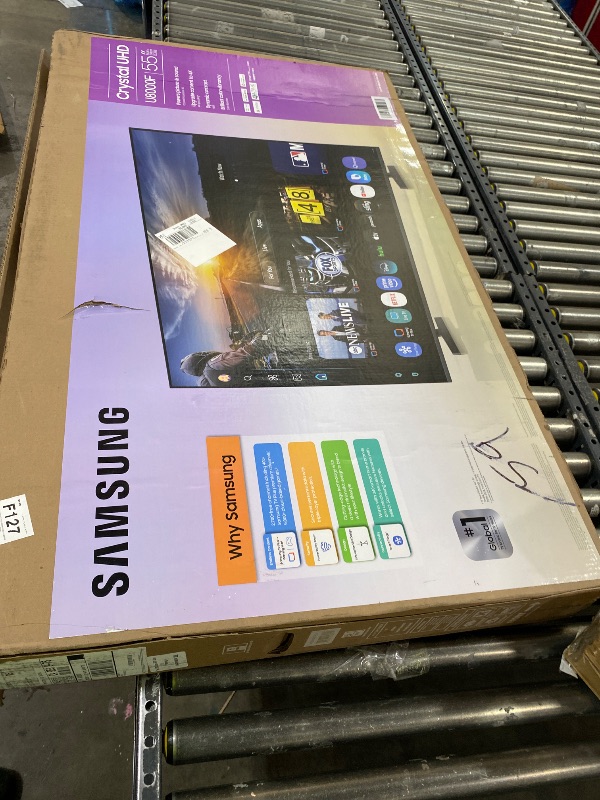 Photo 1 of FOR PARTS ONLY - Samsung 55-Inch Class Crystal UHD U8000F 4K Smart TV (2025 Model) Endless Free Content, Crystal Processor 4K, MetalStream Design, Knox Security, Compatible with Alexa