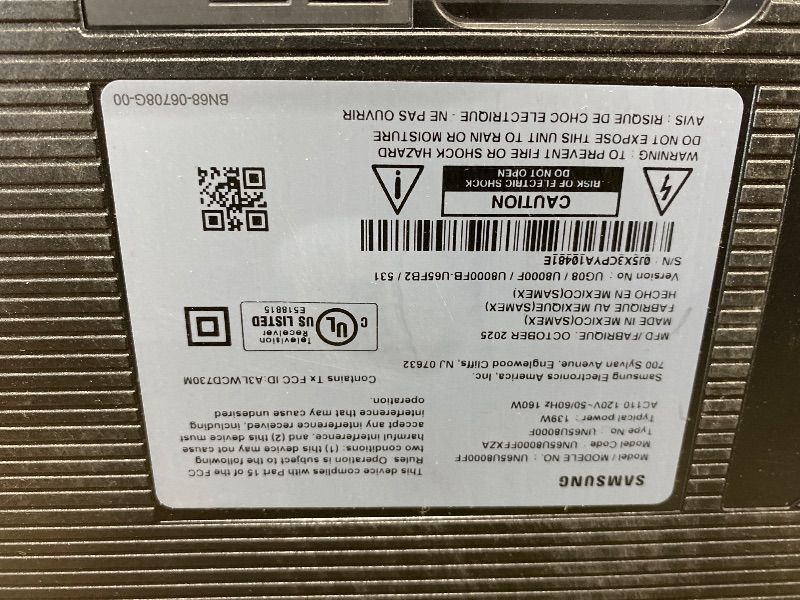 Photo 1 of SAMSUNG TV 65 INCH - FOR PARTS ONLY