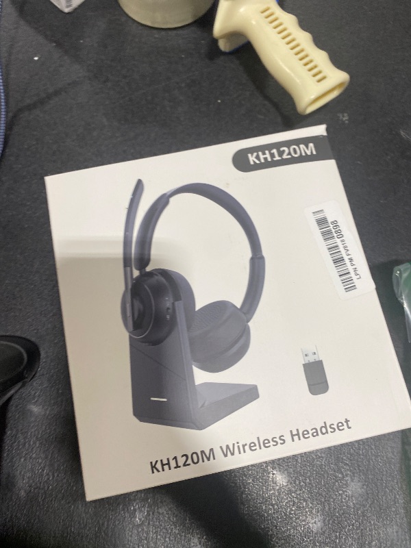 Photo 1 of (2025 Upgraded) Wireless Headset with Mic for Work, Bluetooth Headset with Noise Canceling Microphone with Dongle, Charging Base & Mic Mute, Wireless Headphones for Work from Home/PC/Computer