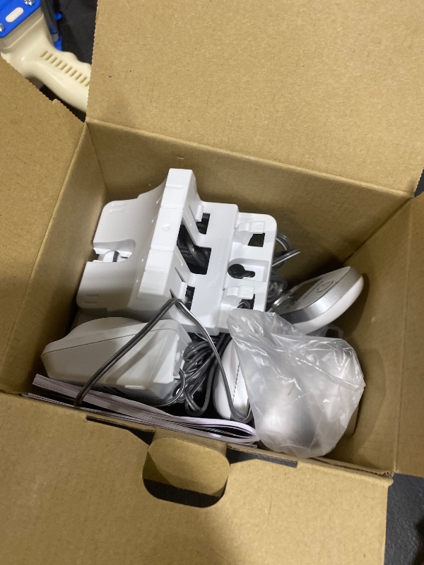 Photo 1 of Panasonic Cordless Phone with Answering Machine, Link2Cell Bluetooth Home Phones, Voice Assistant and Advanced Call Blocking, Expandable System with 4 Handsets - KX-TGD864W (White)