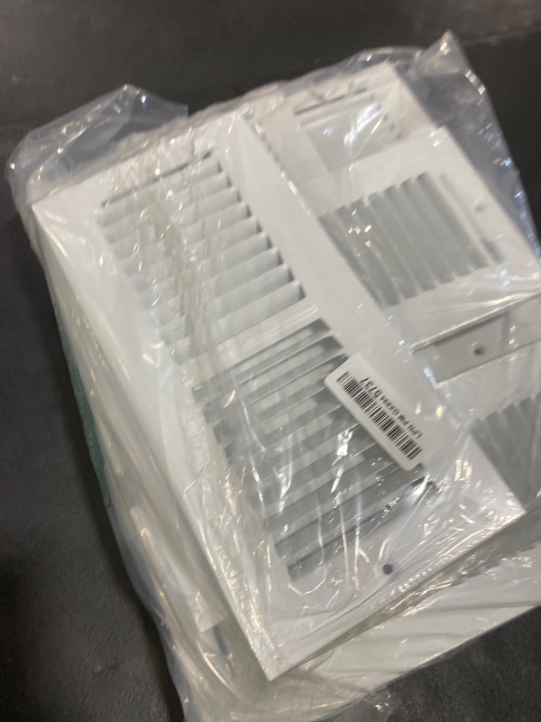 Photo 1 of Zonon 12 Pcs 4 x 10 Inch (Interior Size) air Vent Cover Ceiling Register Grill Duct Opening Air Supply Diffuser 2 Way Steel Sidewall Ceiling Vent Covers Inlet Manual Adjuster for Home, White