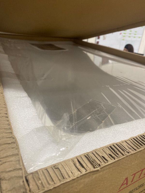 Photo 1 of Aqua Eden VTAM5432L22D 54-Inch Anti-Skid Acrylic 2-Wall Alcove Tub with Left Hand Drain, Glossy White