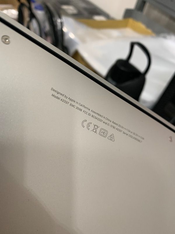 Photo 1 of 2020 Apple MacBook Air Laptop: Apple M1 Chip, 13” Retina Display, 8GB RAM, 256GB SSD Storage, Backlit Keyboard, FaceTime HD Camera, Touch ID. Works with iPhone/iPad; Silver