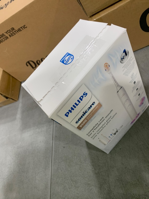 Photo 1 of Philips Sonicare DiamondClean Smart 9500 Electric Toothbrush, Sonic Toothbrush with App, Pressure Sensor, Brush Head Detection, 5 Brushing Modes and 3 Intensity Levels, White, Model HX9923/01