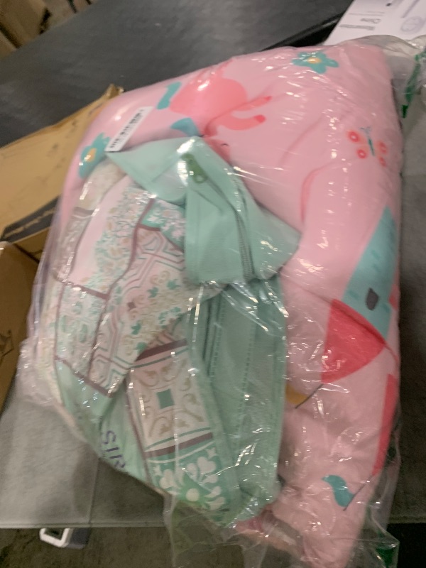 Photo 1 of SIRDO Kids Magical Princess Comforter Set Bed in a Bag Twin Size- 5 Piece Soft Cute Castle Bedding Set for Girls (1 Comforter, 1 Flat Sheet, 1 Fitted Sheet, 2 Pillowcases), Pink