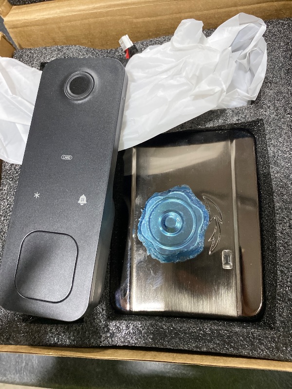 Photo 1 of Smart Gate Lock, Electronic Gate Locks for Outdoor Fence, Keyless Smart Rim Lock, Electric Sided Keypad Locks with App Control, IC Card, Keys Touchscreen Perfect for Fence and Outdoor (Black)