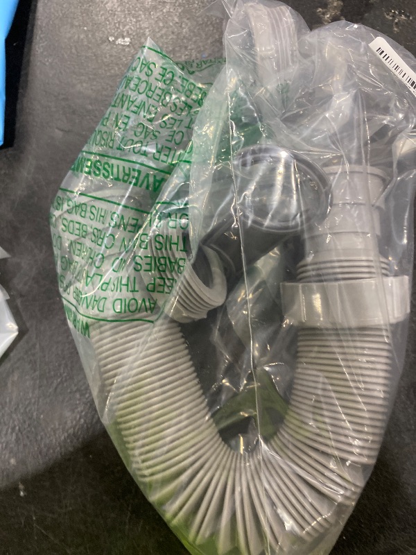 Photo 1 of 1-1/2 Inch Flexible Sink Drain Pipe, Scalable 13-33.5 Inch P Trap Pipe, Kitchen Sink Drain Kit?Bathroom Sink Drain, Contains 1-1/4 Inch Adapter (Gray)