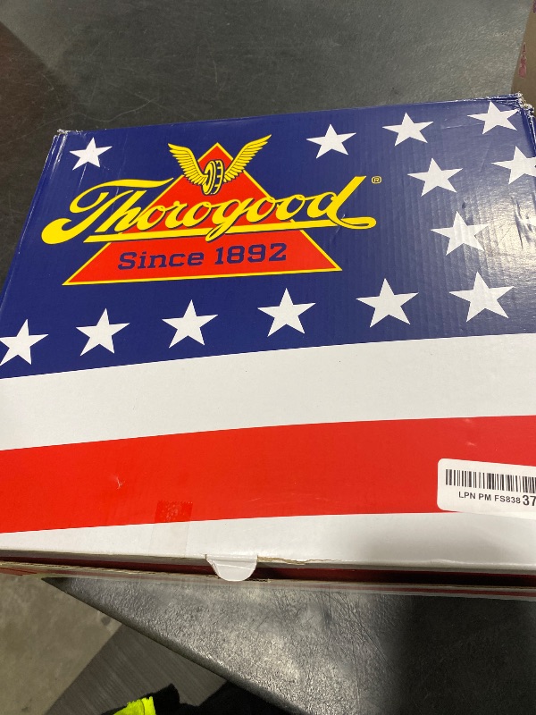 Photo 1 of SIMILAR TO PRODUCT BUT NOT THOROGOOD BOOTS*************Thorogood American Heritage 8” Moc Toe Work Boots for Men Made with Full-Grain Leather, Soft Toe, Slip-Resistant Wedge Outsole and Comfort Footbed; EH Rated, Crazy Horse - 10 D