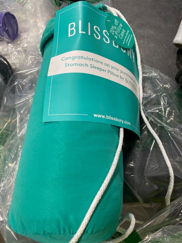 Photo 1 of BLISSBURY Stomach Sleeping Pillow – Ultra Thin 2.6" Memory Foam for Neck and Cervical Support | Flat Pillow for Belly Sleeper | Low Loft Design for Comfort and Better Sleep