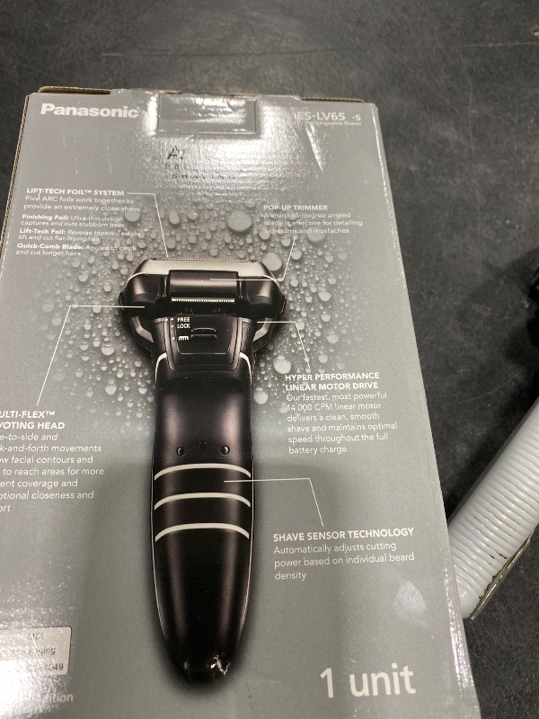 Photo 1 of Panasonic ARC5 Electric Razor for Men with Pop-Up Trimmer, Wet/Dry 5-Blade Electric Shaver with Intelligent Shave Sensor and Multi-Flex Pivoting Head – ES-LV65-S (Silver)