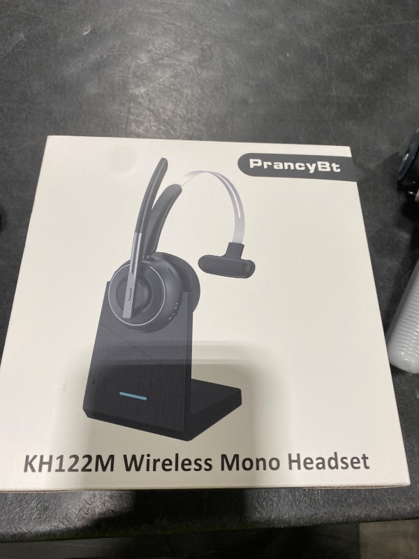 Photo 1 of Bluetooth Headset, Wireless Headset with Microphone for PC, V5.2 Computer Headset with Noise Cancelling Mic, USB Dongle, Charging Base & Mute Button for Work, Cell Phones, Computer (Black)