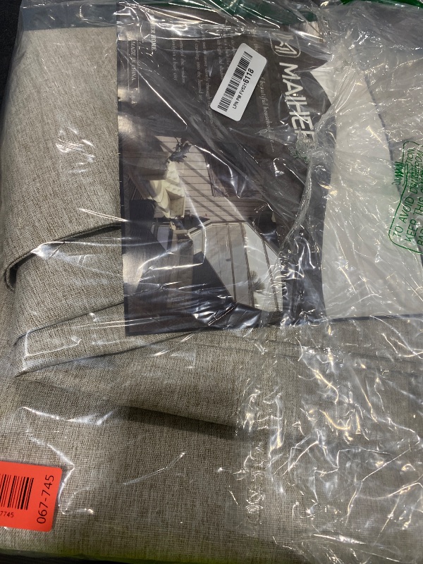 Photo 1 of MAIHER 12ft Curtains Extra Long and Extra Wide for Living Room, Beige Faux Linen 144 Inches Long 2 Story Curtains for High Ceiling, 100" W x 144" L, 1 Panel, Total Blackout